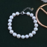 Freshwater Pearl Bracelet 8-9mm S925 Sterling Silver Buckle Women's Bracelet