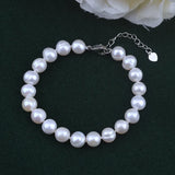Freshwater Pearl Bracelet 8-9mm S925 Sterling Silver Buckle Women's Bracelet