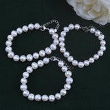 Freshwater Pearl Bracelet 8-9mm S925 Sterling Silver Buckle Women's Bracelet