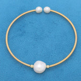 Freshwater Pearl Bracelet: Rice Pearls Charm Bracelet Elegant Jewellery
