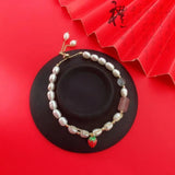Freshwater Pearl Bracelet Ruby Stone Fine Jewelry