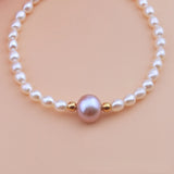 Freshwater Pearl Bracelet Elastic String Hand String Rice Bead Round Pearl