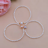 Freshwater Pearl Bracelet Elastic String Hand String Rice Bead Round Pearl