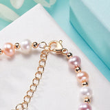 Freshwater Pearl Bracelet 14K Gold-Plated Colorful Beads Elephant Jewelry