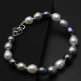 Real Pearl Bracelet, 925 Silver Charms, Christmas Gift