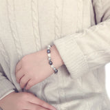 Real Pearl Bracelet, 925 Silver Charms, Christmas Gift