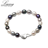 Real Pearl Bracelet, 925 Silver Charms, Christmas Gift