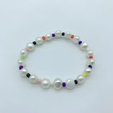 Freshwater Pearl Elastic Charm Bracelet