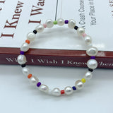Freshwater Pearl Elastic Charm Bracelet