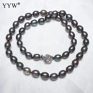 Natural Freshwater Pearl Bracelet 7-8mm with Glass Beads for Woman