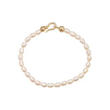 Natural Freshwater Pearl Bracelet 18K Planted Buckle Elastic