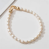 Freshwater Pearl Bracelet 18K Plated Elastic Jewelry