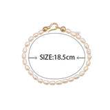 Freshwater Pearl Bracelet 18K Plated Elastic Jewelry