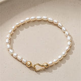 Freshwater Pearl Bracelet 18K Plated Elastic Jewelry