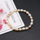 Freshwater Pearl Bracelet Purple Orange Beads Charm Jewelry