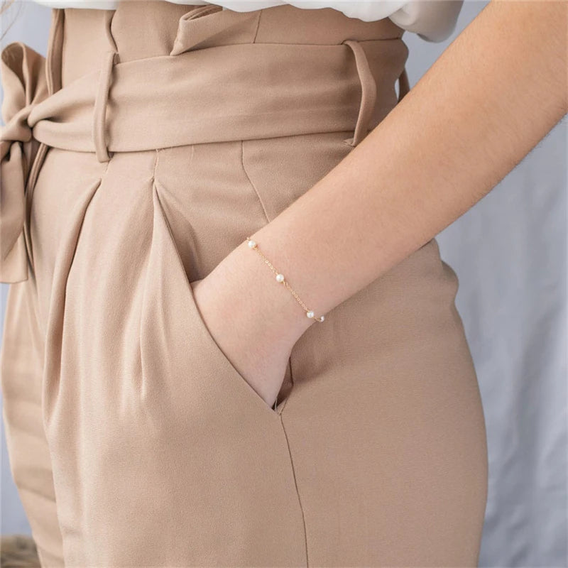 Freshwater Pearl Bracelet 14K Filled Boho Vintage Jewelry