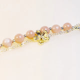 Pink Crystal Flower Freshwater Pearl Bracelet for Women