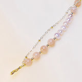 Pink Crystal Flower Freshwater Pearl Bracelet for Women