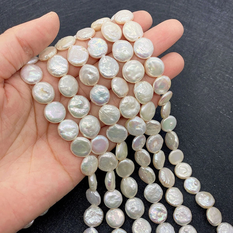 11-12mm AA Baroque Pearl Button Beads for Jewelry Making