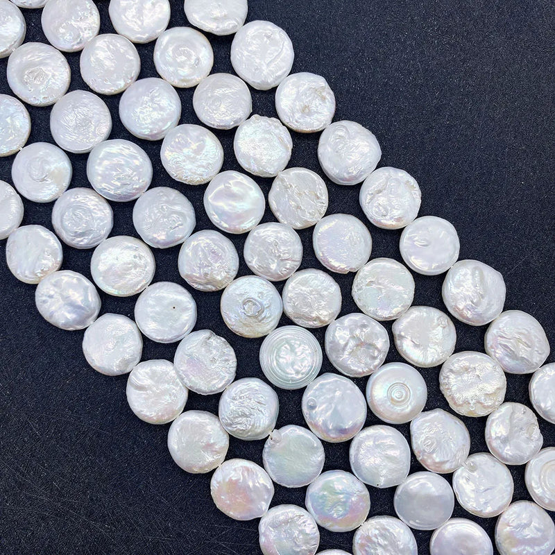 12-16mm AA Baroque Pearl Button Beads for Jewelry Making