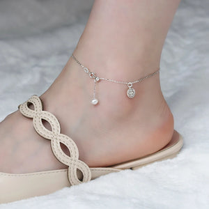 Freshwater Pearl Charm Anklet Foot Bracelet for Girls