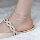 Freshwater Pearl Charm Anklet Foot Bracelet for Girls