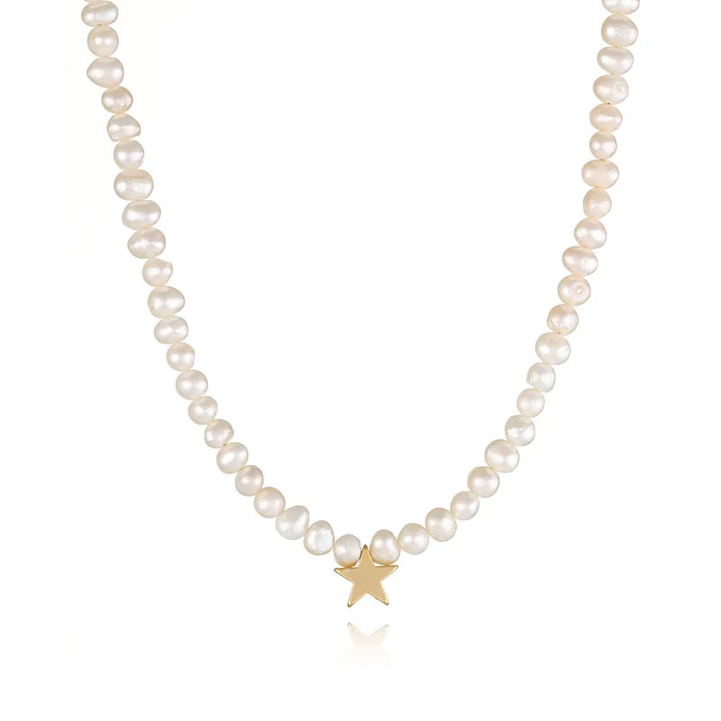 Baroque Pearl Choker Stainless Steel Necklace