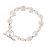 Freshwater Pearl Beaded Bracelet with Sterling Silver Closure