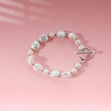 Freshwater Pearl Beaded Bracelet with Sterling Silver Closure