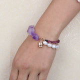 Freshwater Pearl & Crystal Tourmaline Bead Charm Bracelet