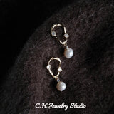 Freshwater Pearl Drop Earrings 925 Sterling Silver for Women
