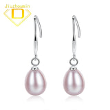 Natural Freshwater Pearl Ear Hook Earrings 925 Sterling Silver Classic Jewelry