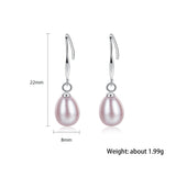 Natural Freshwater Pearl Ear Hook Earrings 925 Sterling Silver Classic Jewelry