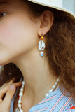 Freshwater Pearl Earring Seed Beads Boho Drop Flower Earrings For Women