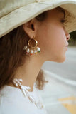 Freshwater Pearl Earring Seed Beads Boho Drop Flower Earrings For Women
