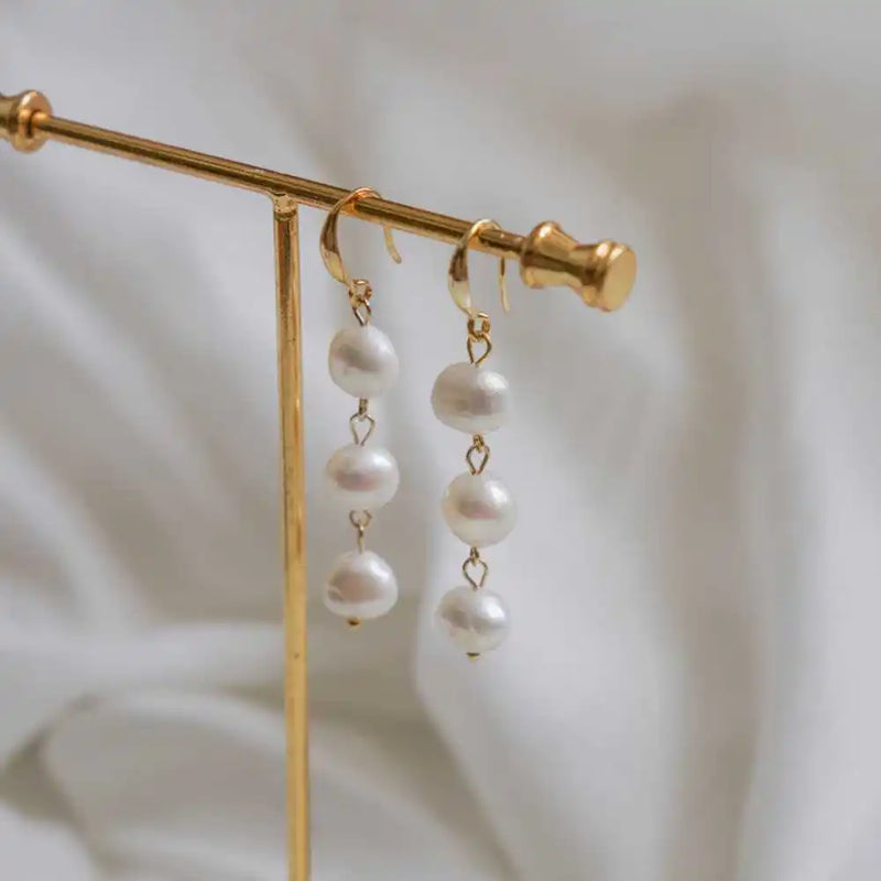 Freshwater Pearl Earrings 18k Hook Gift Aquaculture Accessories