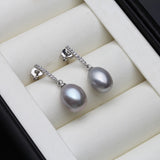 Freshwater Pearl Earrings, 925 Silver, Wedding Gift