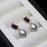 Natural Freshwater Pearl Earrings, Gold Plated Drop Earrings