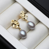 Gold Plated Freshwater Pearl Drop Earrings for Women