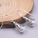 Freshwater Pearl Earrings Sterling Silver 925 Vintage Pattern Silver Gift
