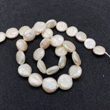 Natural Freshwater Pearl Flat Round Button Beads 11-12mm for Jewelry Making