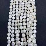 Natural Freshwater Pearl Flat Round Button Beads 11-12mm for Jewelry Making