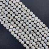 Natural Freshwater Pearl Flat Round Button Beads 11-12mm for Jewelry Making