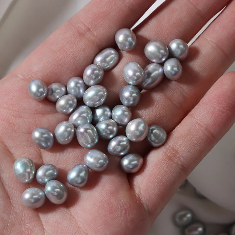 Gray Baroque Freshwater Pearl Beads 7-8mm DIY Jewelry Accessories
