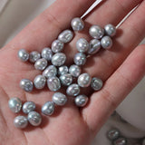 Gray Baroque Freshwater Pearl Beads 7-8mm DIY Jewelry Accessories