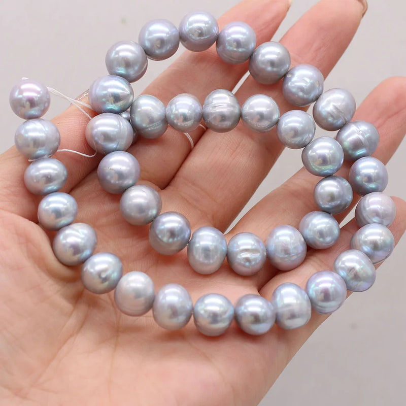 Grey Oval Spacer Loose Beads For DIY Jewelry Making