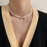 Heart Choker Necklace Baroque Pearl Wedding Jewelry