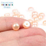 Freshwater Pearl High Button Half Drilled Beads for Jewelry DIY 10pairs