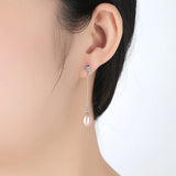 Freshwater Pearl Hook Earrings 925 Sterling Silver 8-9mm Fine Jewelry
