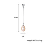 Freshwater Pearl Hook Earrings 925 Sterling Silver 8-9mm Fine Jewelry